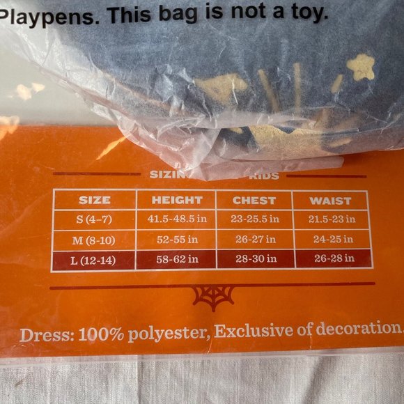 Kids Navy Moonlight Witch Halloween Costume with Hat Large 12-14 Wizard Dress Up - Picture 5 of 7